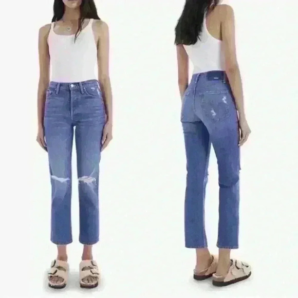 Mother Denim Tomcat Straight Leg Jean in Playing With Scissors Size 26 - Picture 2 of 15